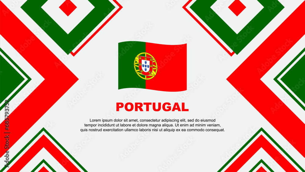 Obraz premium Portugal Flag Abstract Background Design Template. Portugal Independence Day Banner Wallpaper Vector Illustration. Portugal Independence Day