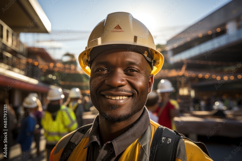 African architects engineer man in Protective clothing African architects engineer man in Protective clothing