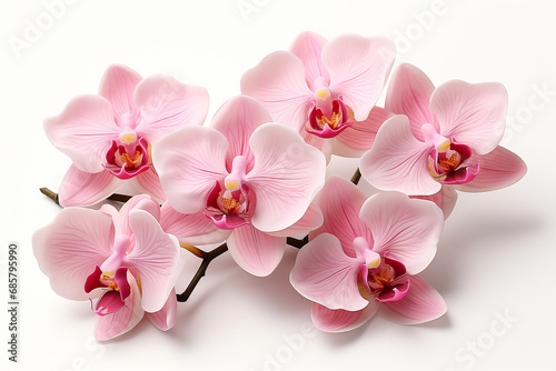 Pink orchid flowers isolated on white background