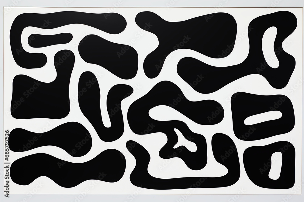 Black and white fluid abstract pattern