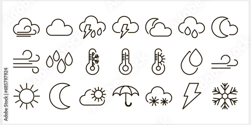 Outline weather clipart isolated Doodle art sketch Vector stock illustration EPS 10 photo