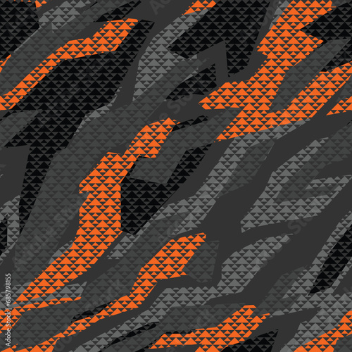 Seamless geometric camouflage pattern. Urban camo. Print on fabric on paper. Vector illustration