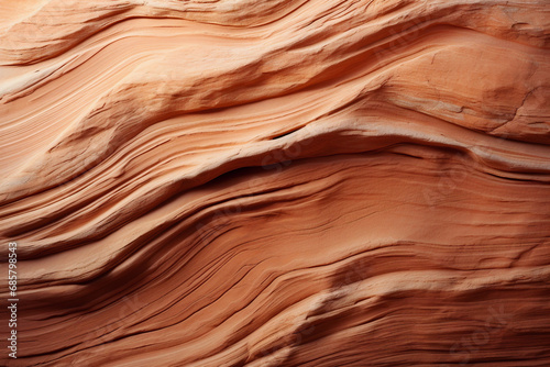 Curved layers of red sandstone rock formation