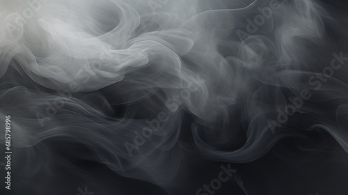 Background of white smoke on black photo