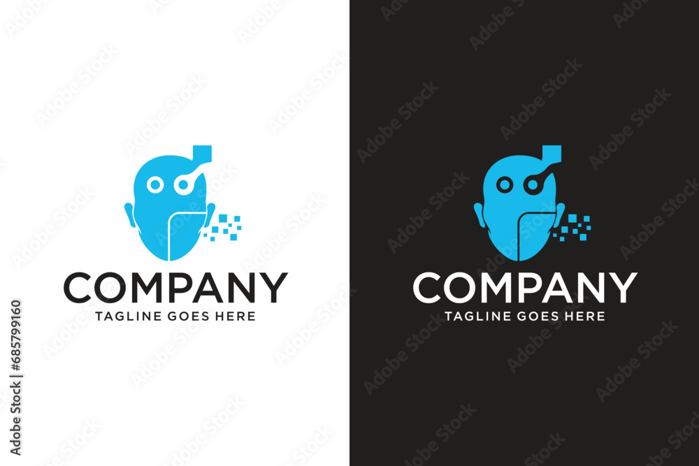 Free vector technology robot face logo template