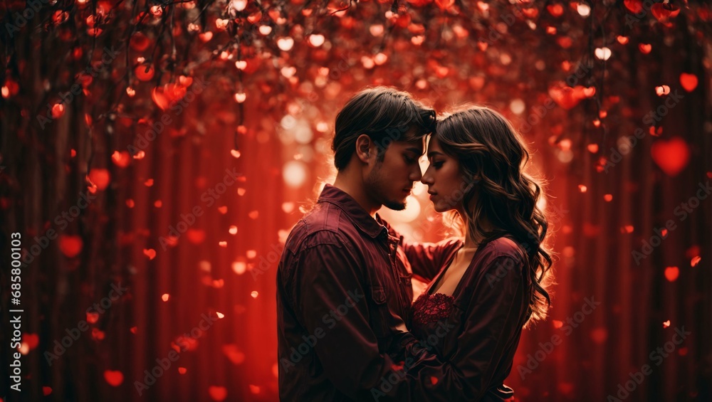 man and woman standing next to each other, romance, unique silhouettes, romantic style, loving hugs, romantic magic background man and woman standing next to each other, romance, unique silhouettes, romantic style, loving hugs, romantic magic background