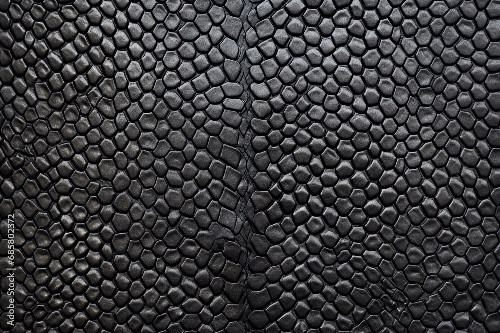 Glossy black leather texture with geometric hexagon stitching Glossy black leather texture with geometric hexagon stitching