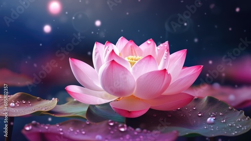 Pink lotus flower or water lily in water. Meditation  spa  spirituality concept background