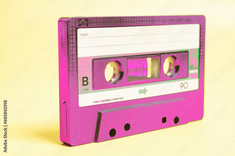 purple audio cassette tape,retro style
