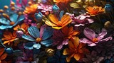 Abstract textured multicolored floral background. AI