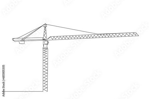 crane construction site industry object one line art design