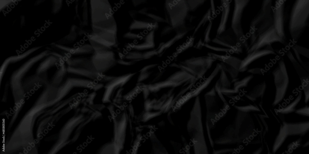 Dark black craft wrinkly paper crumpled texture. black fabric textured crumpled grunge paper background. panorama black paper texture background, crumpled pattern texture background. Dark black craft wrinkly paper crumpled texture. black fabric textured crumpled grunge paper background. panorama black paper texture background, crumpled pattern texture background.