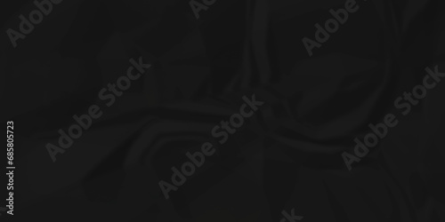 Dark black craft wrinkly paper crumpled texture. black fabric textured crumpled grunge paper background. panorama black paper texture background, crumpled pattern texture background.