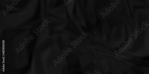 Dark black craft wrinkly paper crumpled texture. black fabric textured crumpled grunge paper background. panorama black paper texture background  crumpled pattern texture background.