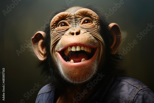 Primate Self-Portrait: Chimp's Playful Click