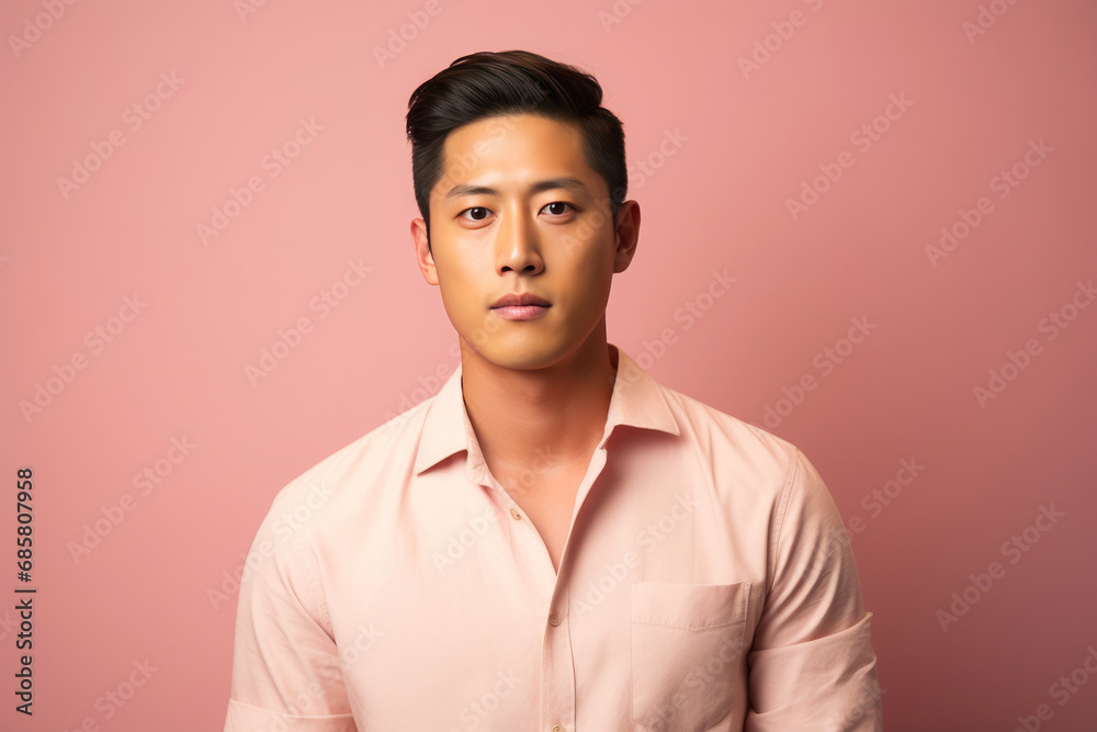Fototapeta premium Asian Charm: Dusty Rose Portrait