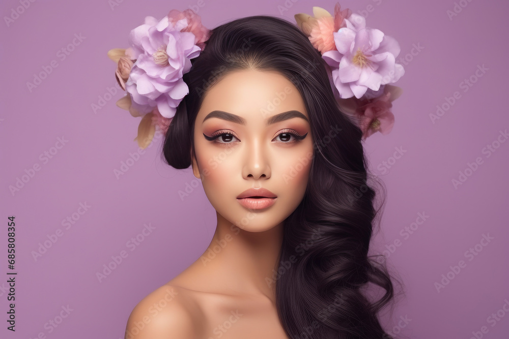 Graceful Elegance: Asian Beauty in Lavender Graceful Elegance: Asian Beauty in Lavender