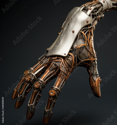 biomechanical hand prosthesis in futuristic style