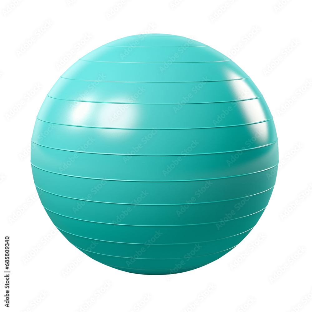 Turquoise Stability Yoga Gym Ball isolated on white transparent background, PNG Turquoise Stability Yoga Gym Ball isolated on white transparent background, PNG
