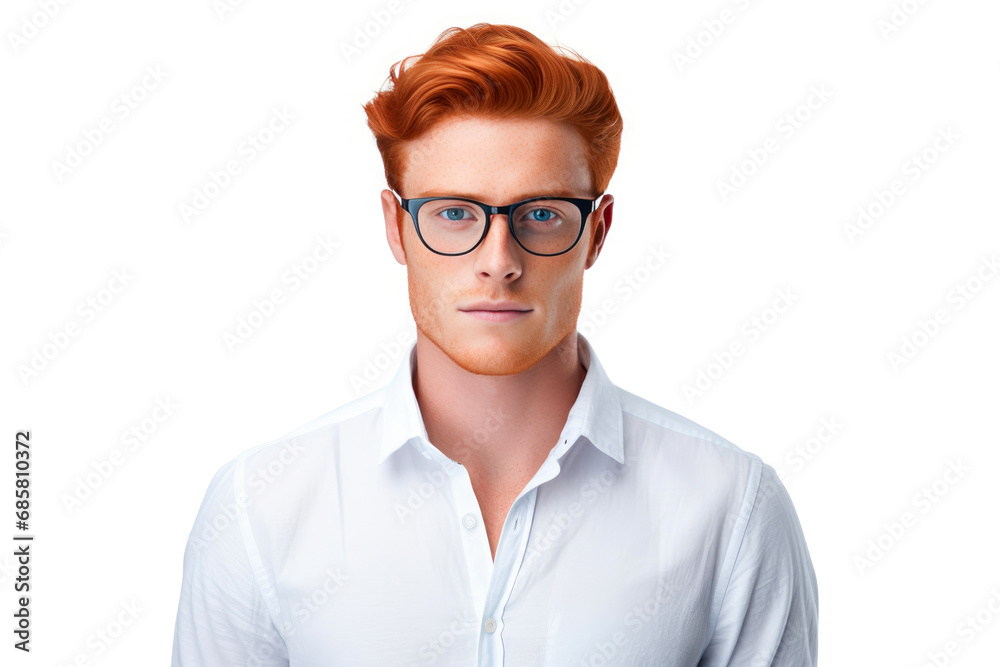 Vibrant Redhead with Stylish Glasses