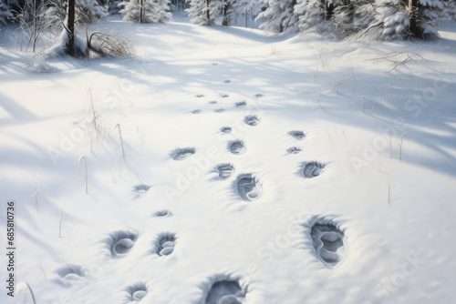 Snowy Pathways  Signs of Wildlife Movement