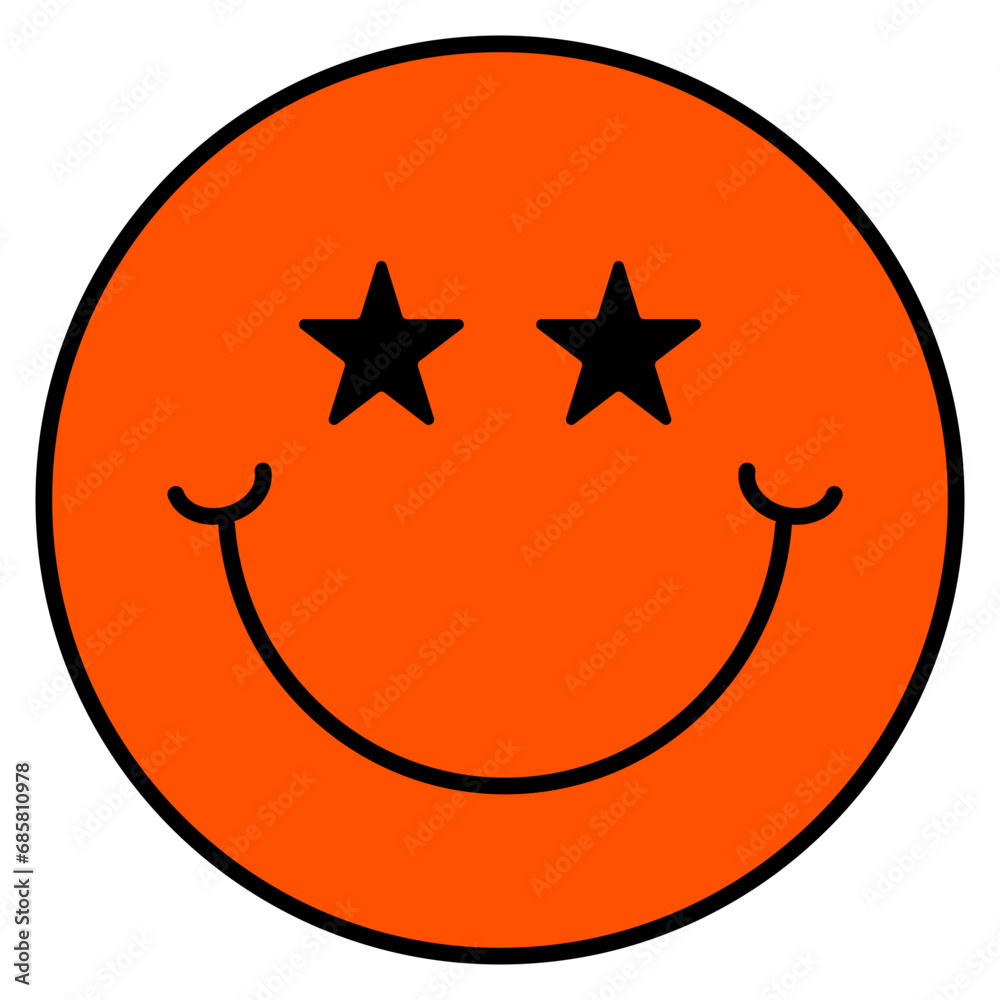 illustration of a smile face with star eye illustration of a smile face with star eye