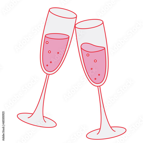 pink two glasses of champagne 