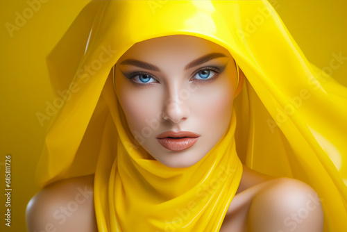 Elegant Lady in Luminous Yellow Setting © Andrii 