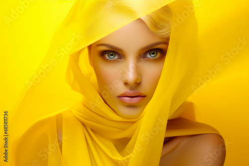 Stunning Female Portrait in Yellow Hues © Andrii 
