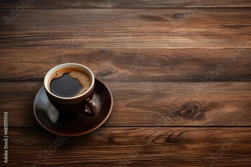Warm Brew on Wood: Cozy Coffee Setting