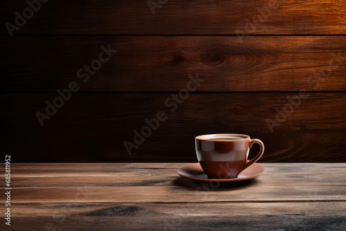 Aesthetic Delight: Coffee Cup on Textured Wood