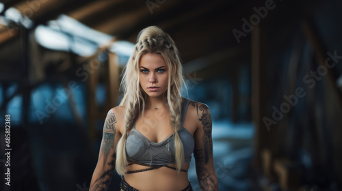 Viking Shield Maiden: A Warrior's Grace in the Face of Battle