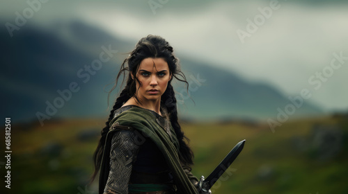 Viking Shield Maiden: A Warrior's Grace in the Face of Battle photo