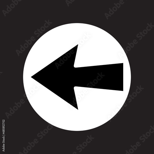Free Download Left arrow icon vector. Previous logo design. Go back arrow vector icon illustration in circle isolated on white background - GFXLoad