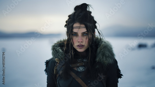 Viking Shield Maiden: A Warrior's Grace in the Face of Battle