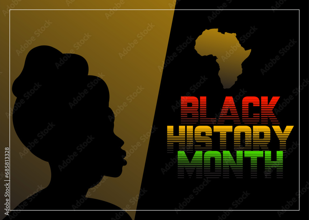 Vector black history month template design celebrated annually in February.