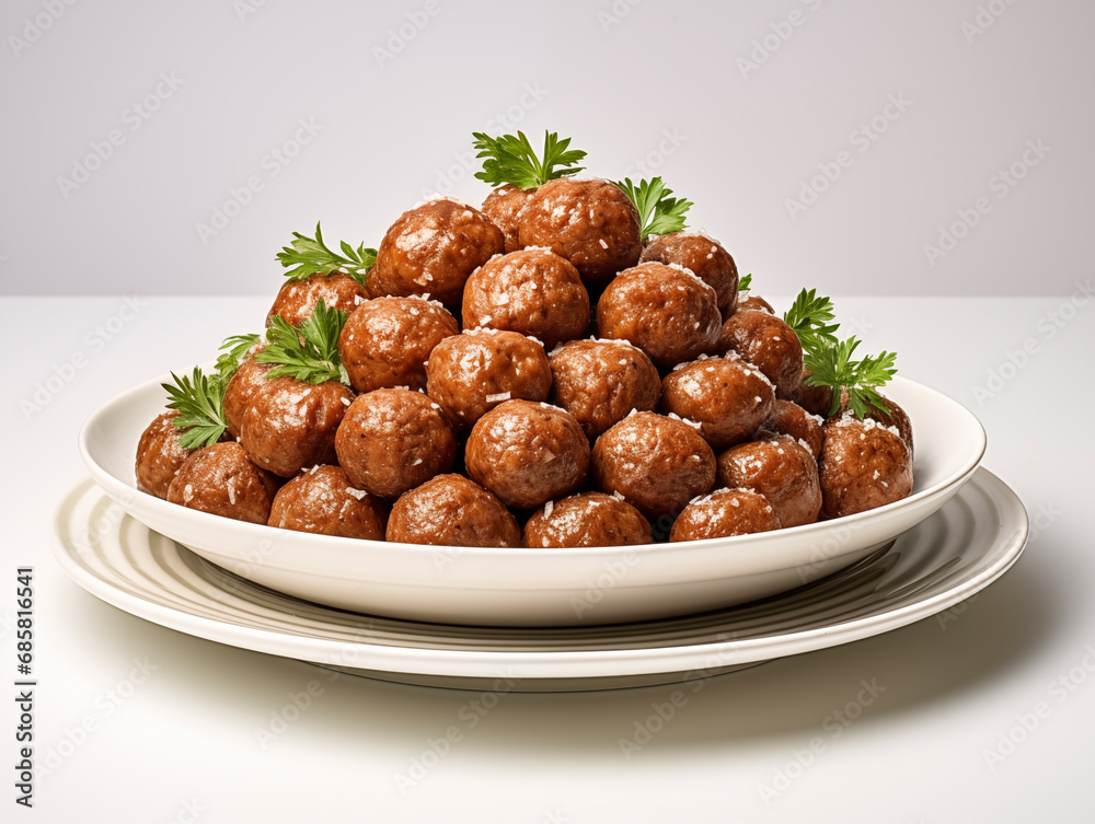 Meatballs in a white plate 