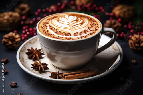 Cappuccino mit Weihnachtsmotiv
