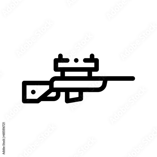 sniper rifle line icon © HacaStudio