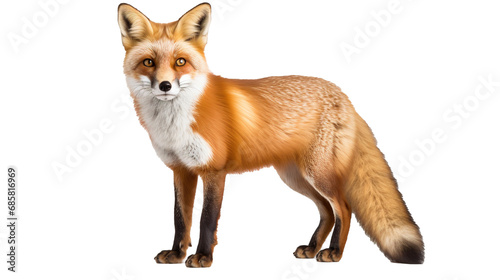 Fox isolated on transparent background, PNG image with background removed, Created with Generative Ai technology.