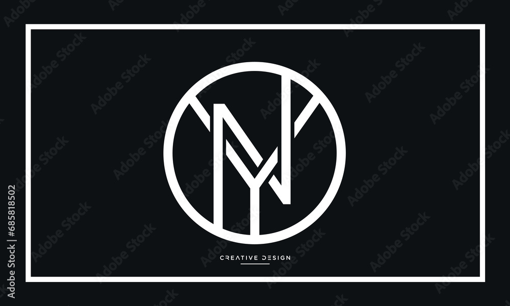 Alphabet letters icon logo YN or NY Alphabet letters icon logo YN or NY