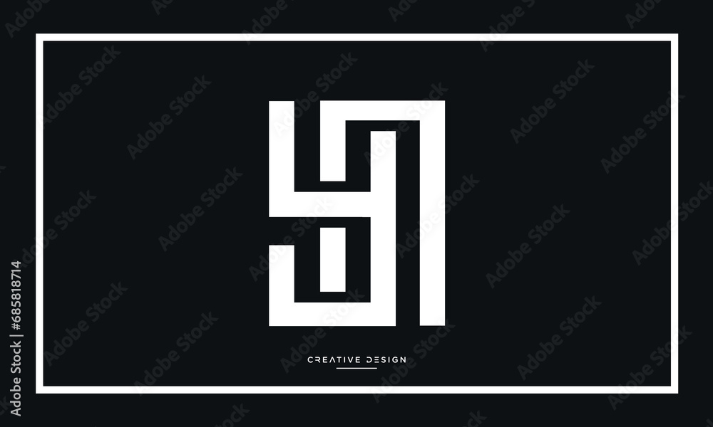 Alphabet letters icon logo YN or NY Alphabet letters icon logo YN or NY