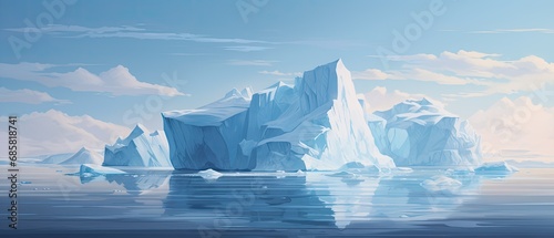 Beautiful iceberg in ocean water, frozen beauty and natural wonder, ai generated art