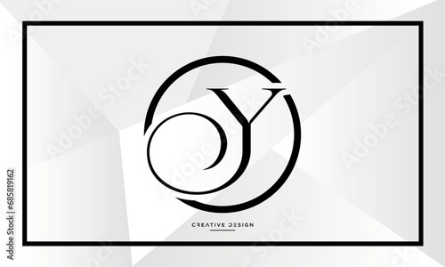 Alphabet letters YO or OY logo monogram