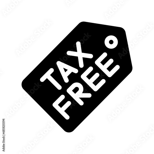 tax free glyph icon