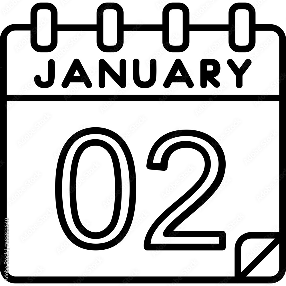 2 January Vector Icon Design 2 January Vector Icon Design
