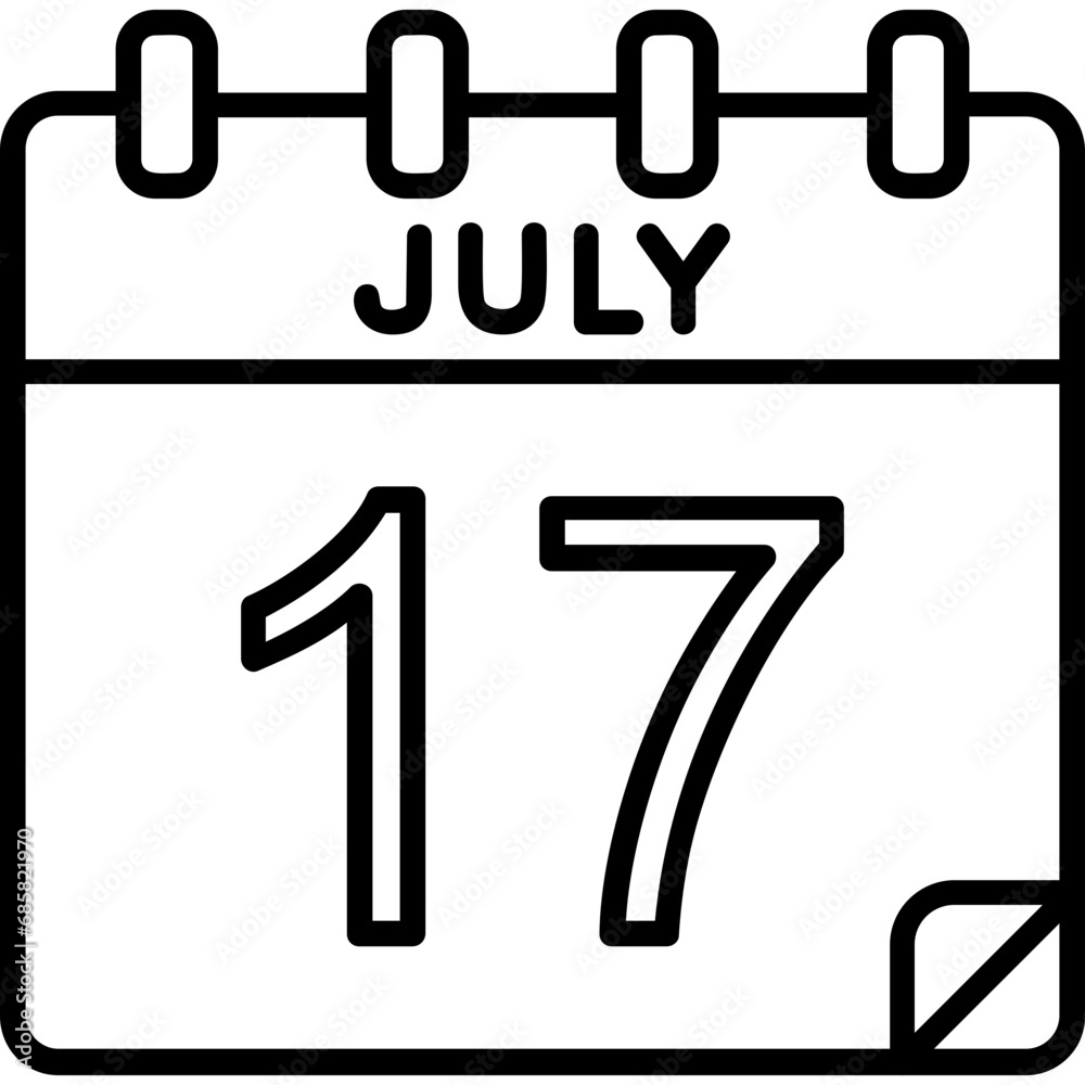 17 July Vector Icon Design 17 July Vector Icon Design