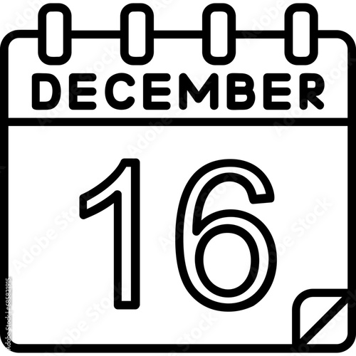16 December Vector Icon Design