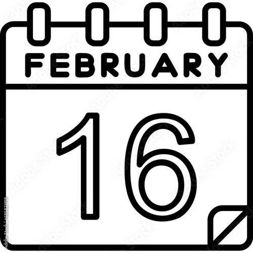 16 February Vector Icon Design