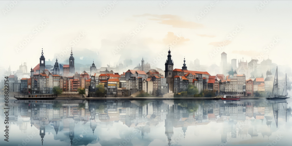 Obraz premium Küstenstadt